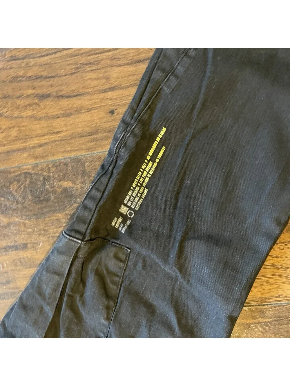 DREAMLAND RAZKIT COATED CAGO CARGO BLACK TWILL PANTS SIZE 40
